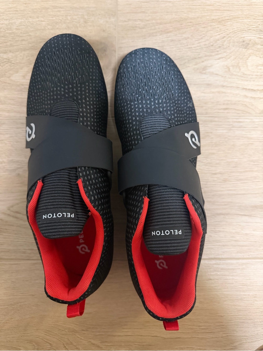 Peloton Men’s Black Cycling Shoes with Red Interior